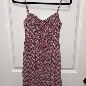 G by Guess Zigzag Midi Dress in Pink and White